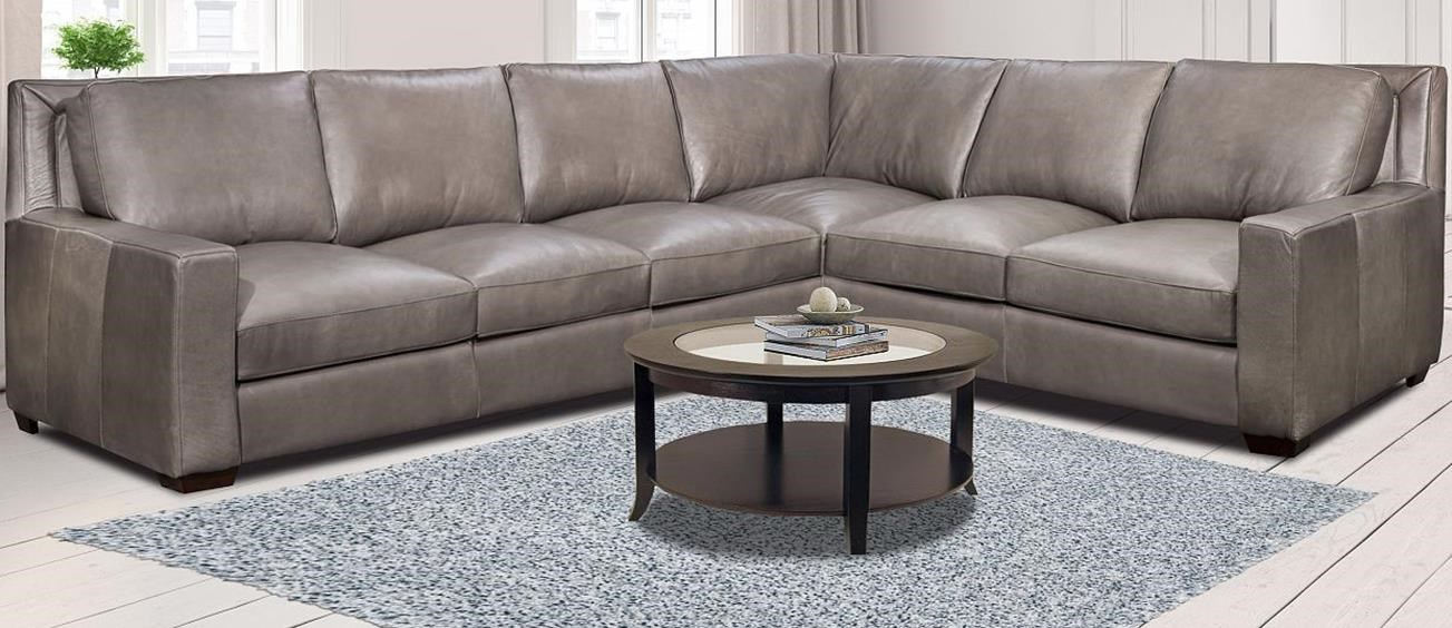 USA LEATHER  Hermes Gray SECTIONAL